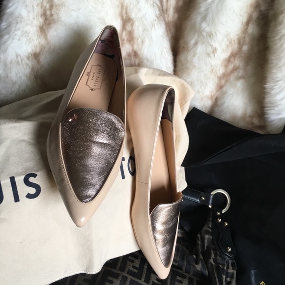 DESIGNER TED BAKER EXCLUSIVES SZ10 GOLD & CREAM - Picture 8 of 8